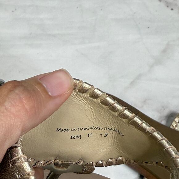 Jack Rogers Flat Sandals Gold Metallic Womens Size 10 M Preppy Beach - Picture 5 of 5